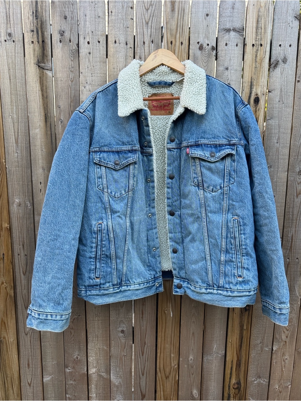 Levi's Light Blue Denim Sherpa Jacket